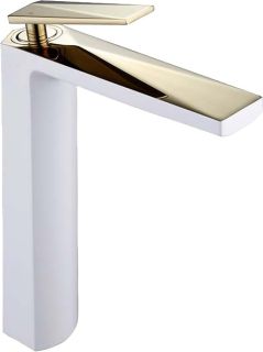 Смеситель для накладной раковины Boheme Venturo белый/золото 382-W